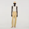 Brede katoen-linnen broek met plooien Brede katoen-linnen broek met plooien