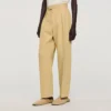 Brede katoen-linnen broek met plooien Brede katoen-linnen broek met plooien