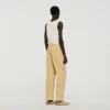 Brede katoen-linnen broek met plooien Brede katoen-linnen broek met plooien