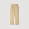 Brede katoen-linnen broek met plooien Brede katoen-linnen broek met plooien