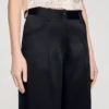 Broek met wijde pijpen en satijnglans Broek met wijde pijpen en satijnglans