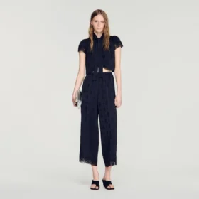 Crop-top van paisley-jacquard