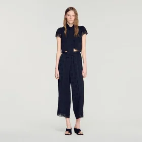 Crop-top van paisley-jacquard