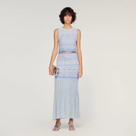 Decoratieve gebreide crop-top