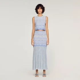 Decoratieve gebreide crop-top