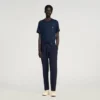 Elastische broek met rechte pijpen Elastische broek met rechte pijpen