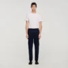 Elastische broek met rechte pijpen Elastische broek met rechte pijpen