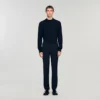 Elastische broek met rechte pijpen Elastische broek met rechte pijpen