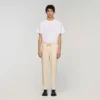 Elastische broek met rechte pijpen Elastische broek met rechte pijpen