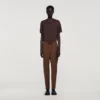 Elastische broek met rechte pijpen Elastische broek met rechte pijpen