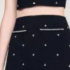 Geborduurde gebreide rok met strass-steentjes Geborduurde gebreide rok met strass-steentjes