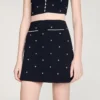 Geborduurde gebreide rok met strass-steentjes Geborduurde gebreide rok met strass-steentjes