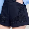 Geborduurde katoenen korte broek Geborduurde katoenen korte broek