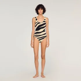 Gebreide bodysuit met zebraprint
