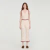 Gebreide broek met haaklook Gebreide broek met haaklook