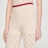 Gebreide broek met haaklook Gebreide broek met haaklook
