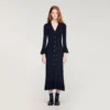 Gebreide maxi-jurk met ruches Gebreide maxi-jurk met ruches
