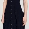 Gebreide maxi-jurk met ruches Gebreide maxi-jurk met ruches