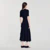Gebreide maxi-jurk met ruches Gebreide maxi-jurk met ruches