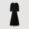 Gebreide maxi-jurk met ruches Gebreide maxi-jurk met ruches