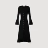 Gebreide maxi-jurk met ruches Gebreide maxi-jurk met ruches