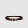 Gladleren riem met metalen gesp
