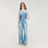 Jeans met rechte pijpen en strass-steentjes Jeans met rechte pijpen en strass-steentjes