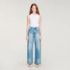 Jeans met rechte pijpen en strass-steentjes Jeans met rechte pijpen en strass-steentjes