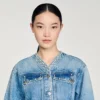 Jeans peplum-jasje met kralen Jeans peplum-jasje met kralen