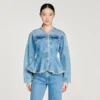 Jeans peplum-jasje met kralen Jeans peplum-jasje met kralen