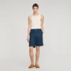Jeansshort met vierkante kruisnaad Jeansshort met vierkante kruisnaad