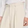 Katoenen en linnen broek met wijde pijpen Katoenen en linnen broek met wijde pijpen