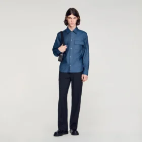 Katoenen en linnen overhemd met Jeans-effect