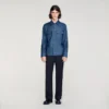 Katoenen en linnen overhemd met Jeans-effect Katoenen en linnen overhemd met Jeans-effect