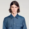 Katoenen en linnen overhemd met Jeans-effect Katoenen en linnen overhemd met Jeans-effect