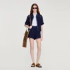Korte broek met hoge taille in gehaakte stijl Korte broek met hoge taille in gehaakte stijl