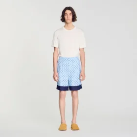 Korte broek met vierkant kruispatroon Korte broek met vierkant kruispatroon