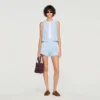 Korte, gehaakte short met hoge taille en kralenversiering Korte, gehaakte short met hoge taille en kralenversiering