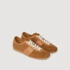 Lage sneaker van leer en suède Lage sneaker van leer en suède