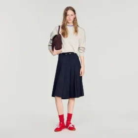 Lange geplooide wollen short