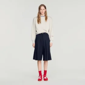 Lange geplooide wollen short