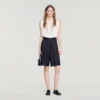 Lange, hooggetailleerde geplooide short Lange, hooggetailleerde geplooide short