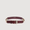 Leren en metalen riem