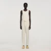 Linnen broek met elastische tailleband Linnen broek met elastische tailleband