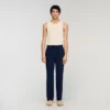 Linnen broek met rechte pijpen Linnen broek met rechte pijpen