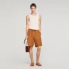 Linnen short met elastische tailleband Linnen short met elastische tailleband