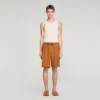Linnen short met elastische tailleband Linnen short met elastische tailleband