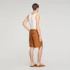 Linnen short met elastische tailleband Linnen short met elastische tailleband