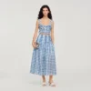 Maxi-rok van linnen met gingham-print Maxi-rok van linnen met gingham-print