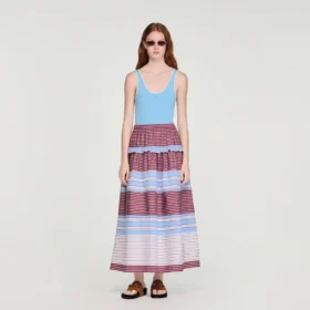 Maxi gestreepte katoenen rok Maxi gestreepte katoenen rok